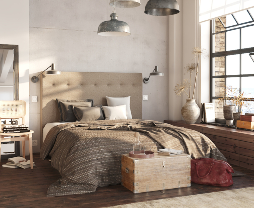 Tête de lit Kalmia Taupe 140 - H120 cm