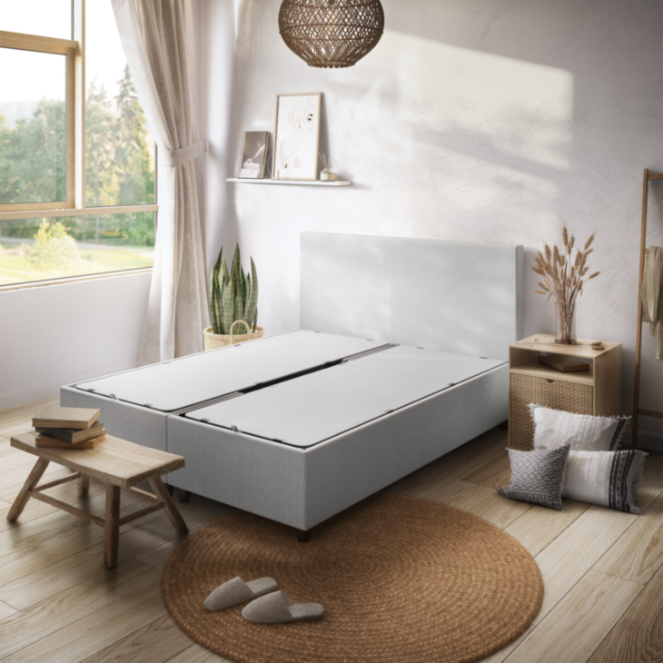 Lit Coffre Alpha Gris clair - 140x200 cm
