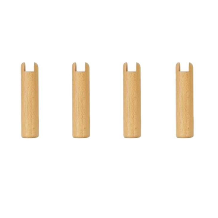 Lot de 4 pieds vernis clair - H22 cm