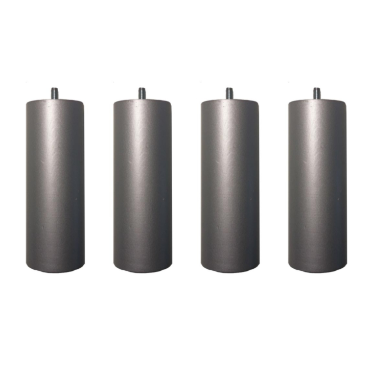 Lot de 4 pieds cylindriques Métal Laqué - H20 cm
