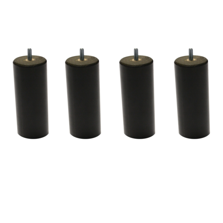 Lot de 4 pieds cylindriques Wengé - H25 cm