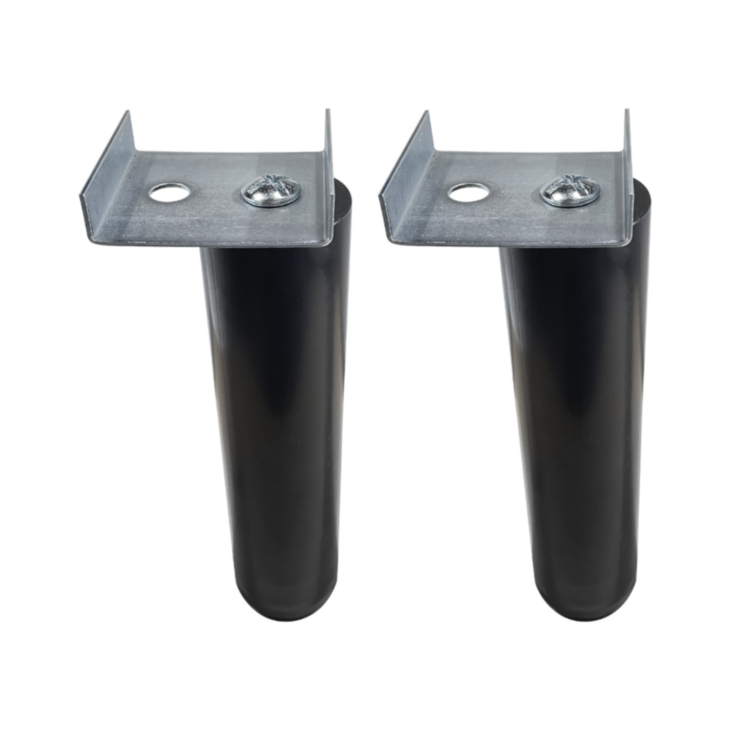 Lot de 2 pieds de sommier réglables Noir 