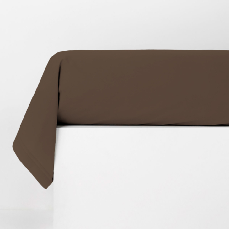 Taie de traversin rond Taupe - 85x160 cm
