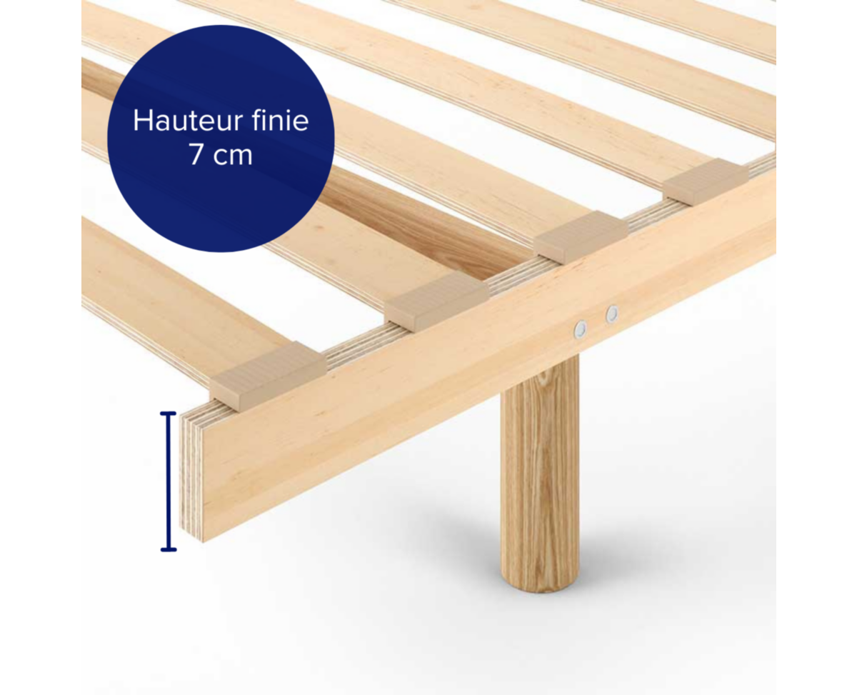 ECOFORM Sommier à Lattes Flexible 180x200 Cm – 17 Lattes Bouleau Massif, Ultra Stable & Aéré