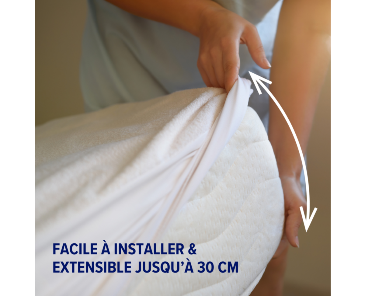 Beedsooth Housse de Matelas élastique avec Fermeture,Protège-Matelas Imperméable et Respirante, Doux Alèse - 90x190cm, Hauteur 20cm, Blanc Beedsooth Housse de Matelas élastique avec Fermeture,Protège-Matelas Imperméable et Respirante, Doux Alèse - 90x190cm, Hauteur 20cm, Blanc
