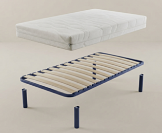 Ensemble Matelas Ligo / Sommier 20 lattes - 90x190 cm 