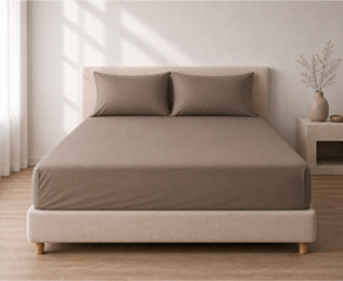 Ambiance drap-housse percale Cashmere bonnet 35 140X190 cm 