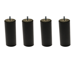 Lot de 4 pieds cylindriques Wengé - H20 cm