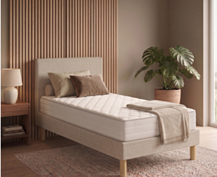 Ensemble literie Leon beige - 90x200 cm 