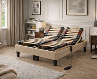 Sommier électrique Essentiel Plus Beige– 180x200 cm (2 couchages 90x200 cm) 