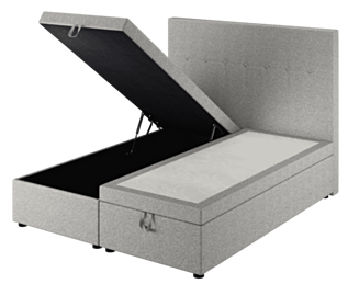 Lit Coffre Cassia Ashgrey - 140x190 cm