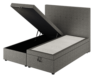 Lit Coffre Cassia Gris - 140x190 cm