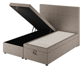 Lit Coffre Cassia Taupe - 90x190 cm