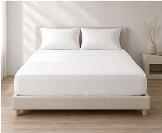 Ambiance drap-housse percal blanc bonnet 35 140x200