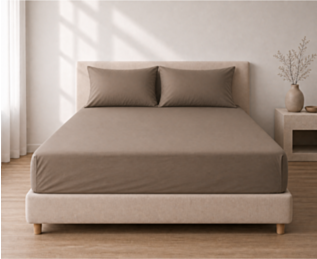 Ambiance drap-housse percale Cashmere Bonnet 35 140X200 cm
