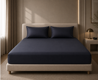 Ambiance drap-housse Satin Midnight Bonnet 35 - 140X190 cm
