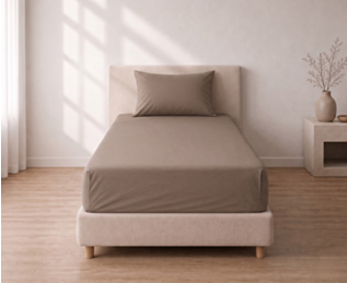 Ambiance drap-housse Percale Cashmere Bonnet 35 - 90X190 cm