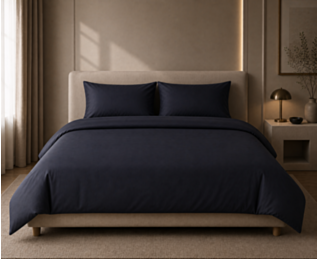 Housse de couette Satin 120 fils - Midnight - 140x200 cm
