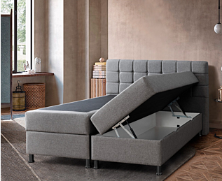 Lit Coffre Omega Gris - 160x200 cm