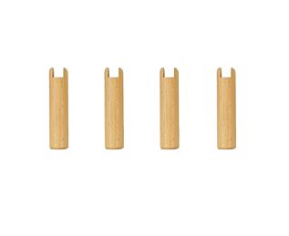 Lot de 4 pieds vernis clair Sedac - H22 cm