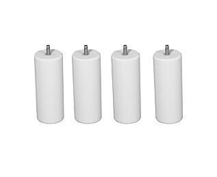 Lot de 4 pieds cylindriques Blanc Laqué - H15 cm