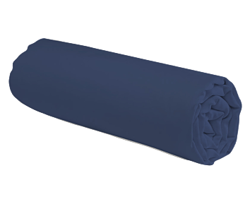 Drap housse 200x200cm bonnet 50cm uni pur coton ALTO bleu Jean