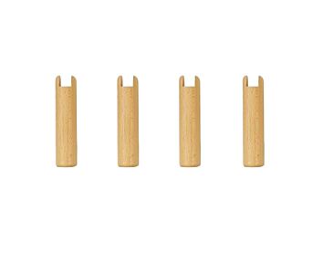 Lot de 4 pieds vernis clair Sedac - H22 cm