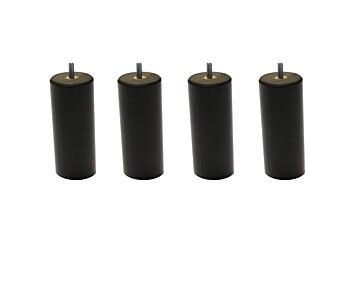 Lot de 4 pieds cylindriques Wengé - H15 cm