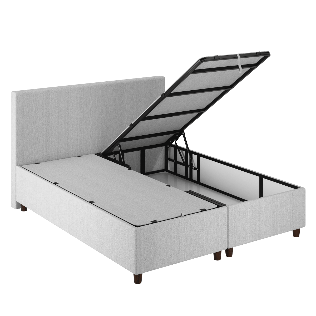 Le Roi du Matelas - Lit Coffre Alpha Gris clair - 180x200 cm
