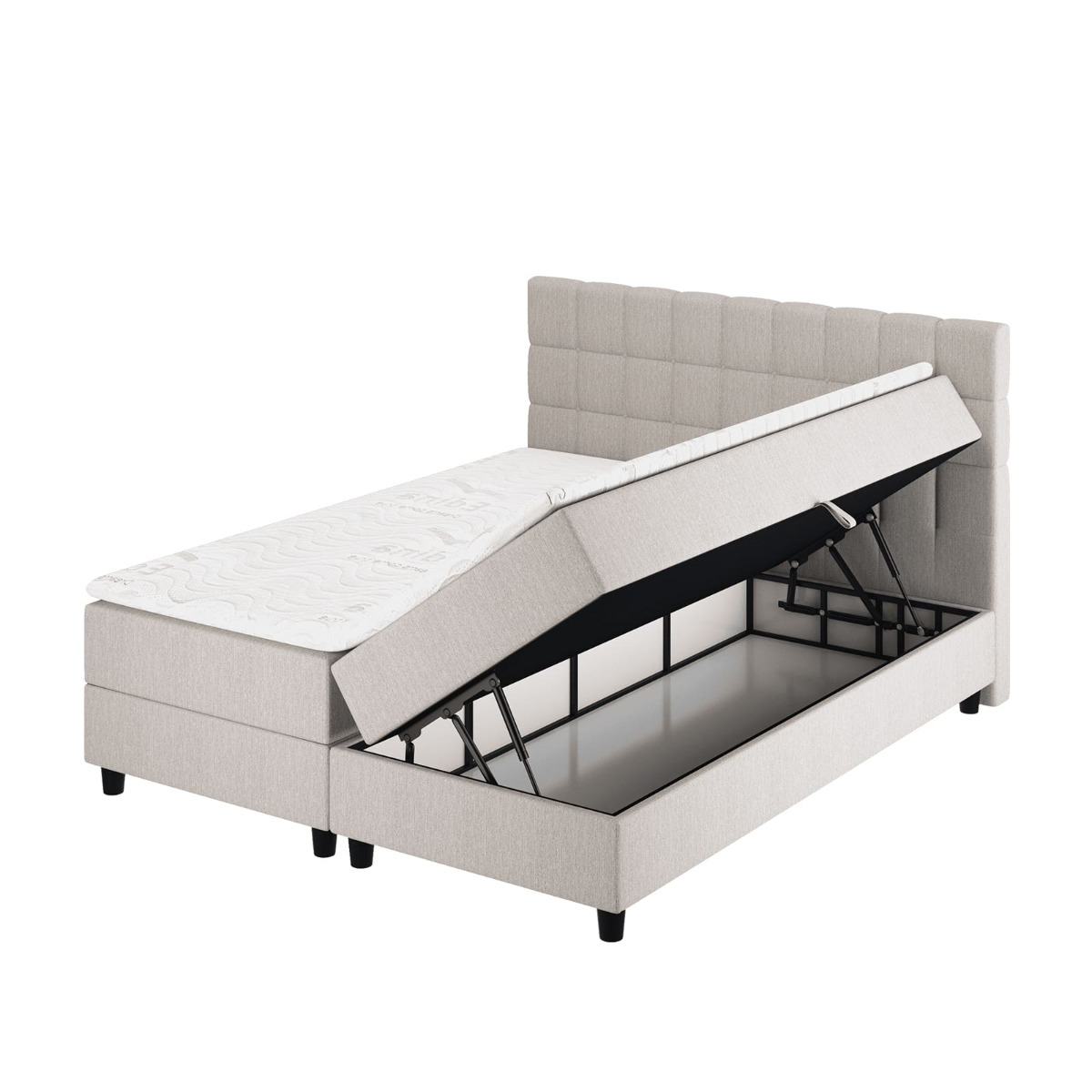 Le Roi du Matelas - Lit Coffre Omega Beige - 180x200 cm