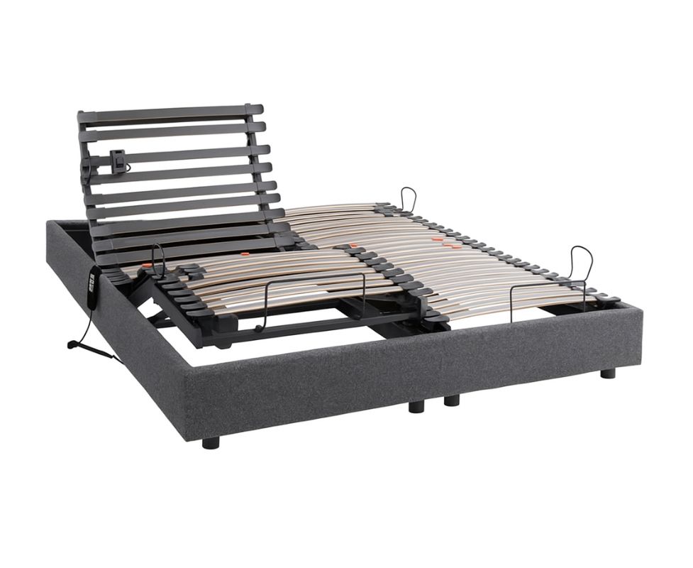 Le Roi du Matelas - Sommier Sommeil Plus gris granit - 140X200 cm