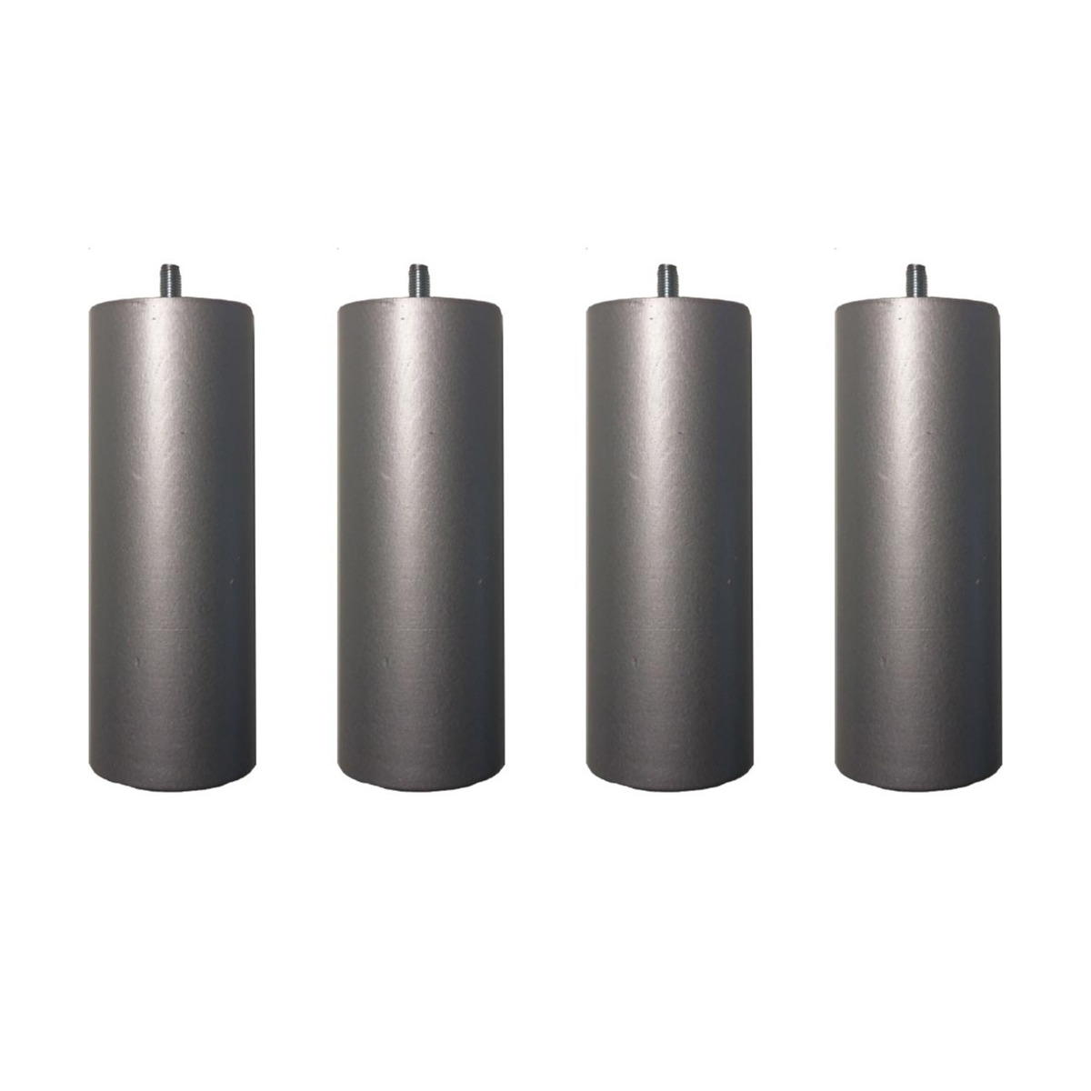 Le Roi du Matelas - Lot de 4 pieds cylindriques Métal Laqué - H20 cm