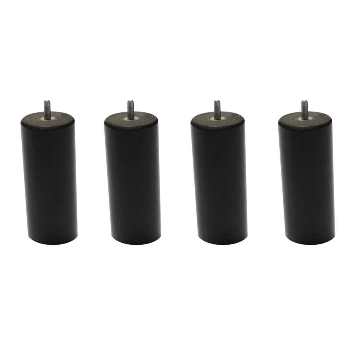 Le Roi du Matelas - Lot de 4 pieds cylindriques Wengé - H15 cm