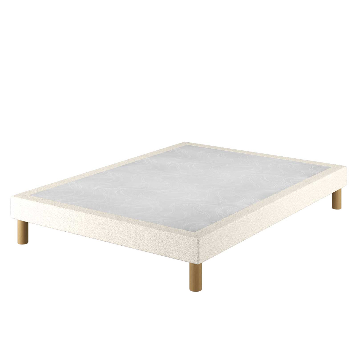 Le Roi du Matelas - Sommier Tapissier Cirse Deco Boucle Blanc - 160x200 cm