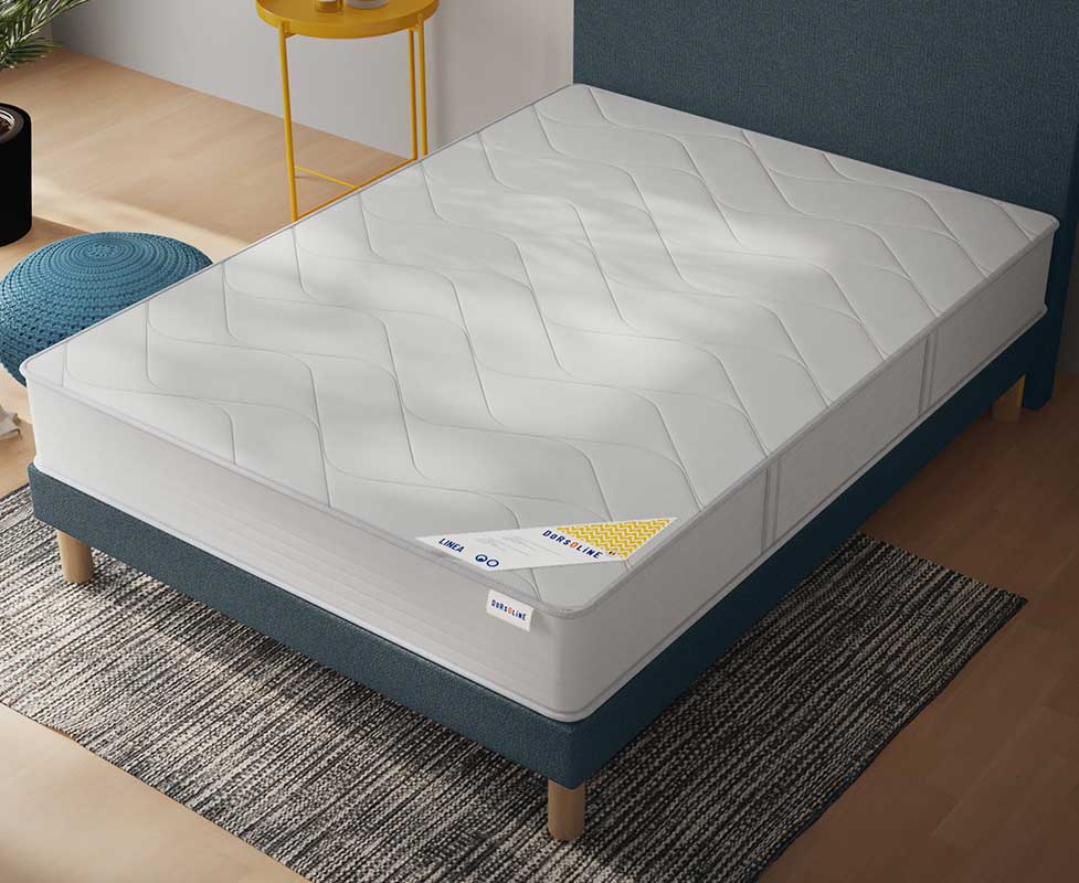 Le Roi du Matelas - Sommier Tapissier Cirse Deco Bleu - 180x200 cm