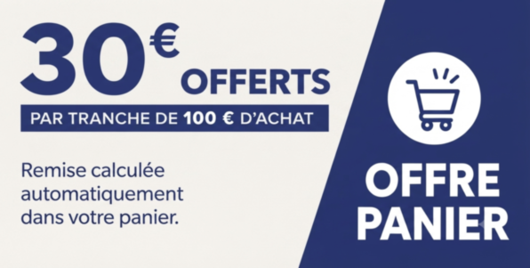 30€ offerts tous les 100€ d'achat