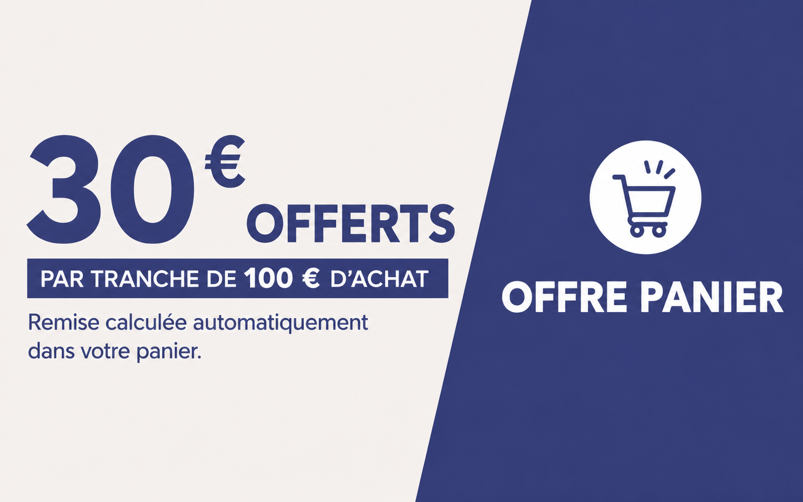 Offre panier 30€ offerts tous les 100€